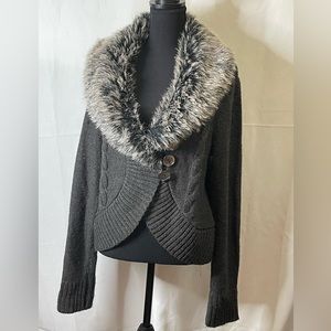 Christopher and banks knitted sweater with faux fur
